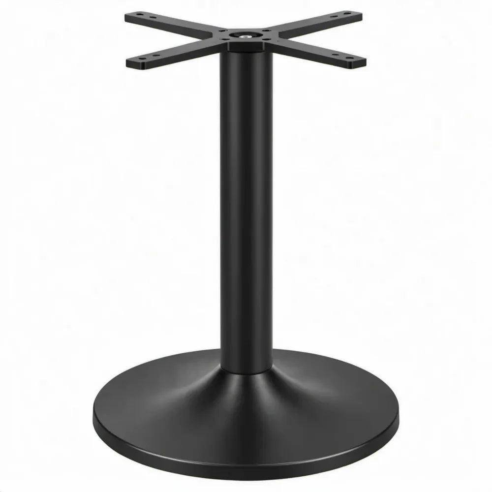 Zwarte stalen tafelpoot 72 cm hoog met ronde voet Ø 45 cm