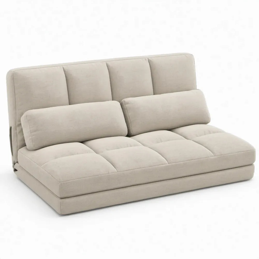 Beige slaapbank met uitklapfunctie, 150 x 90 x 85 cm