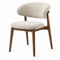 Eetkamerstoel met gestoffeerde zitting en rugleuning, 52 x 56 x 76 cm, beige/bruin
