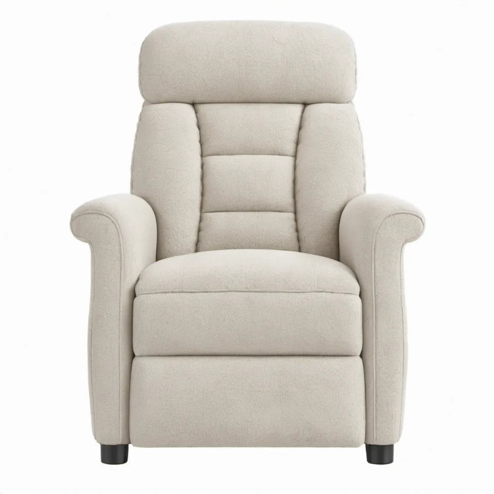 Crèmekleurige bouclé fauteuil met hoge rugleuning, 88 x 92 x 104 cm