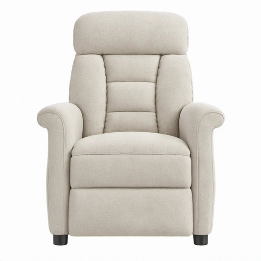 Crèmekleurige bouclé fauteuil met hoge rugleuning, 88 x 92 x 104 cm