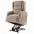 Beige elektrische sta-opfauteuil met verstelbare rugleuning en beensteun, 86 x 94 x 105 cm